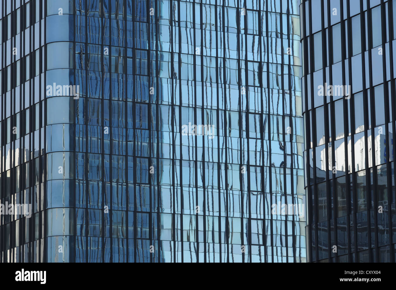 Glass facade of an office building in Frankfurt am Main, Hesse Stock ...