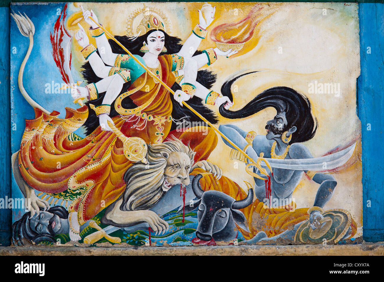 Durga slaying mahishasura hi-res stock photography and images - Alamy