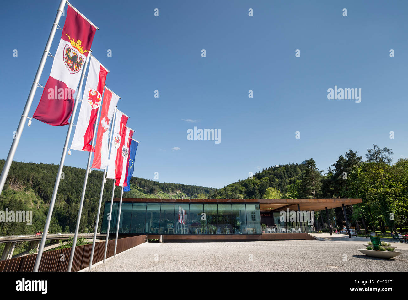 Flags and forecourt of the 