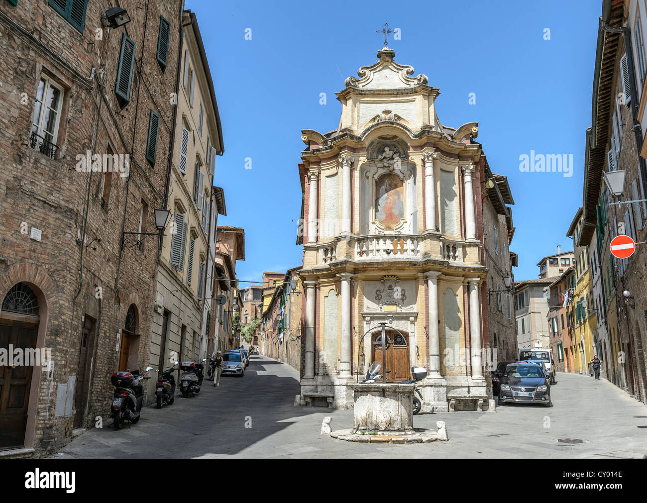 Chiesa dell Chiocciola, Casa del Cavallo, historic centre of Siena, Tuscany, Italy, Europe Stock Photo