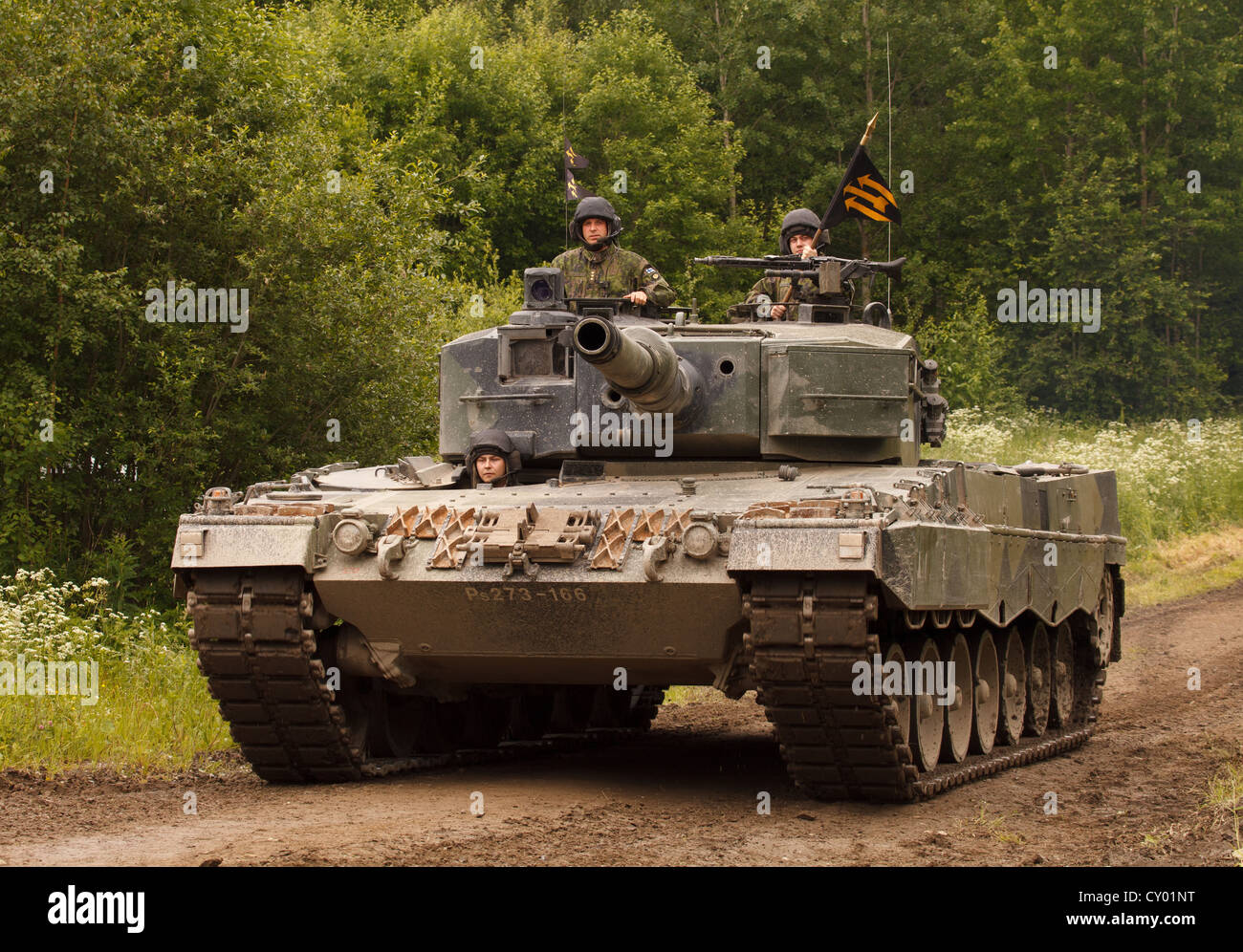 Leopard 2 A4 main battle tank of the Finnish Army. Stock Photo