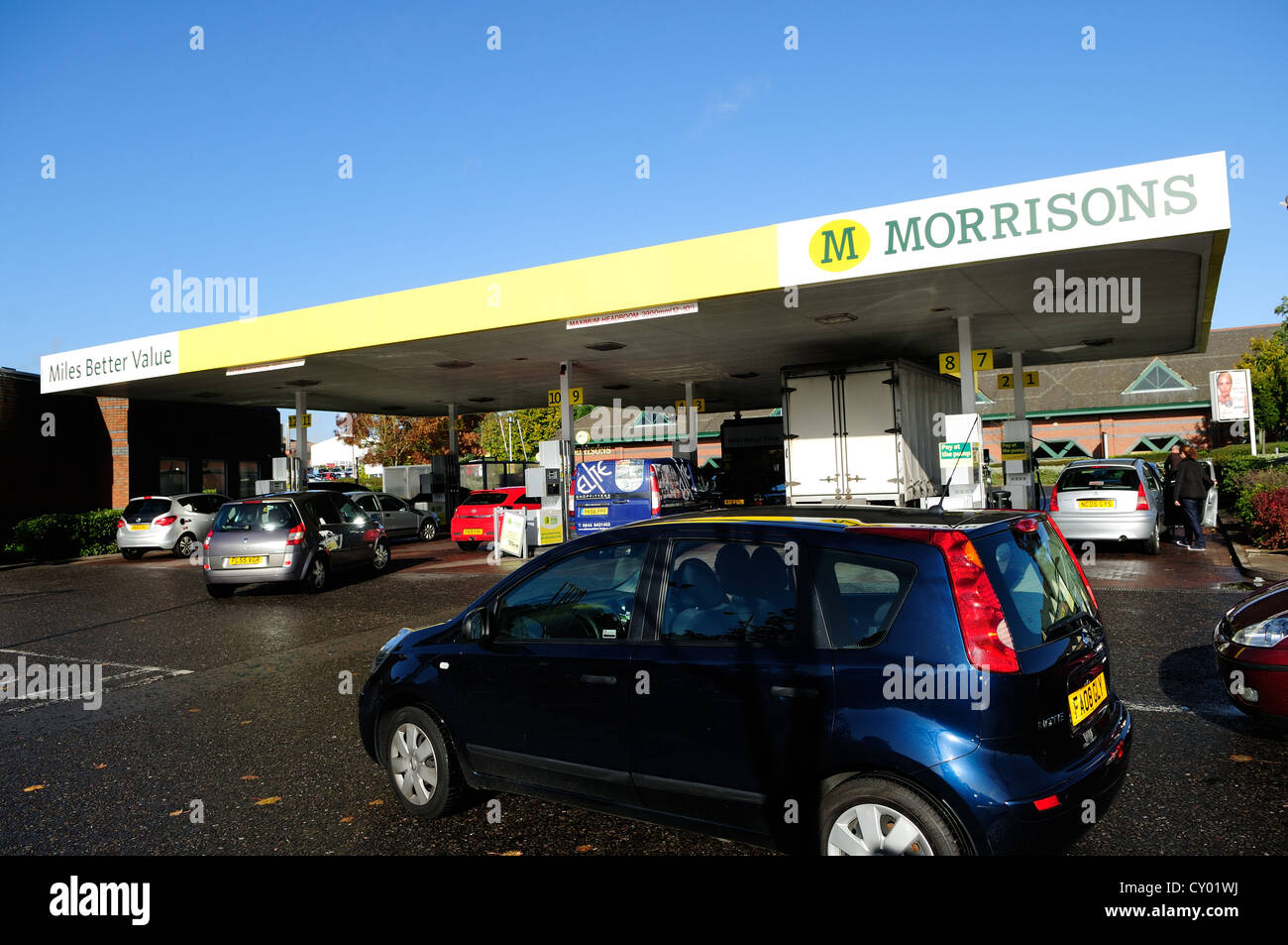 Morrisons Fuel Station.Sutton-In-Ashfield . Stock Photo