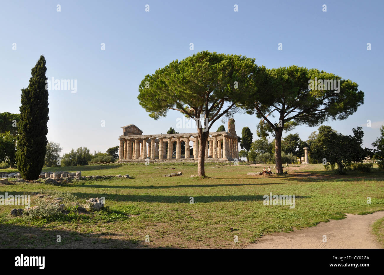Temple of Athena, Paestum, Italy Stock Photo