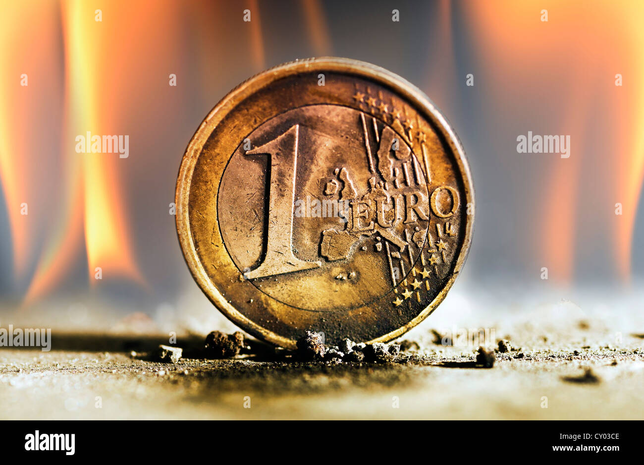 Euro coin burning hi-res stock photography and images - Alamy