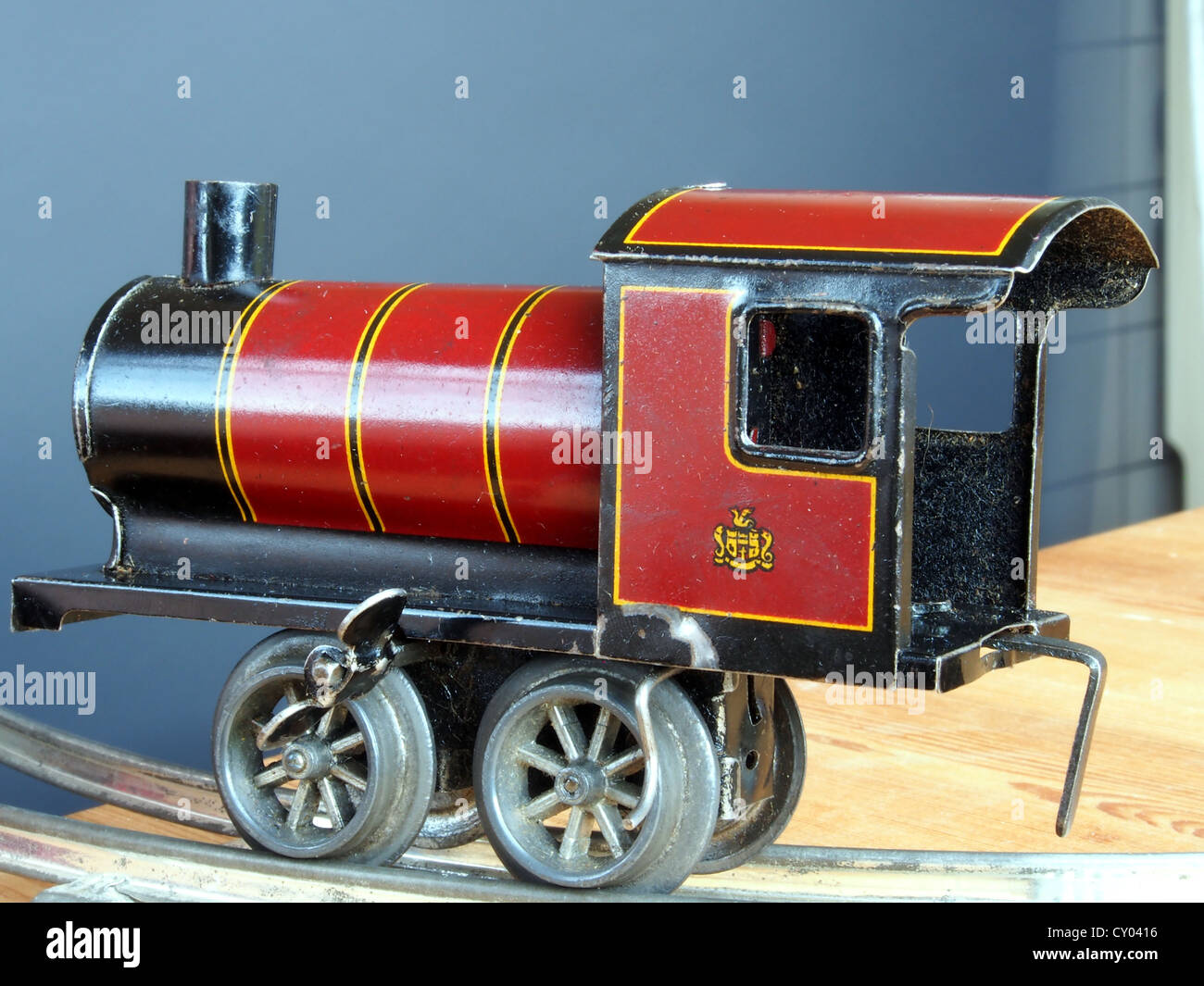 Made in Germany Tin clockwork toy train from around 1900 Stock Photo ...