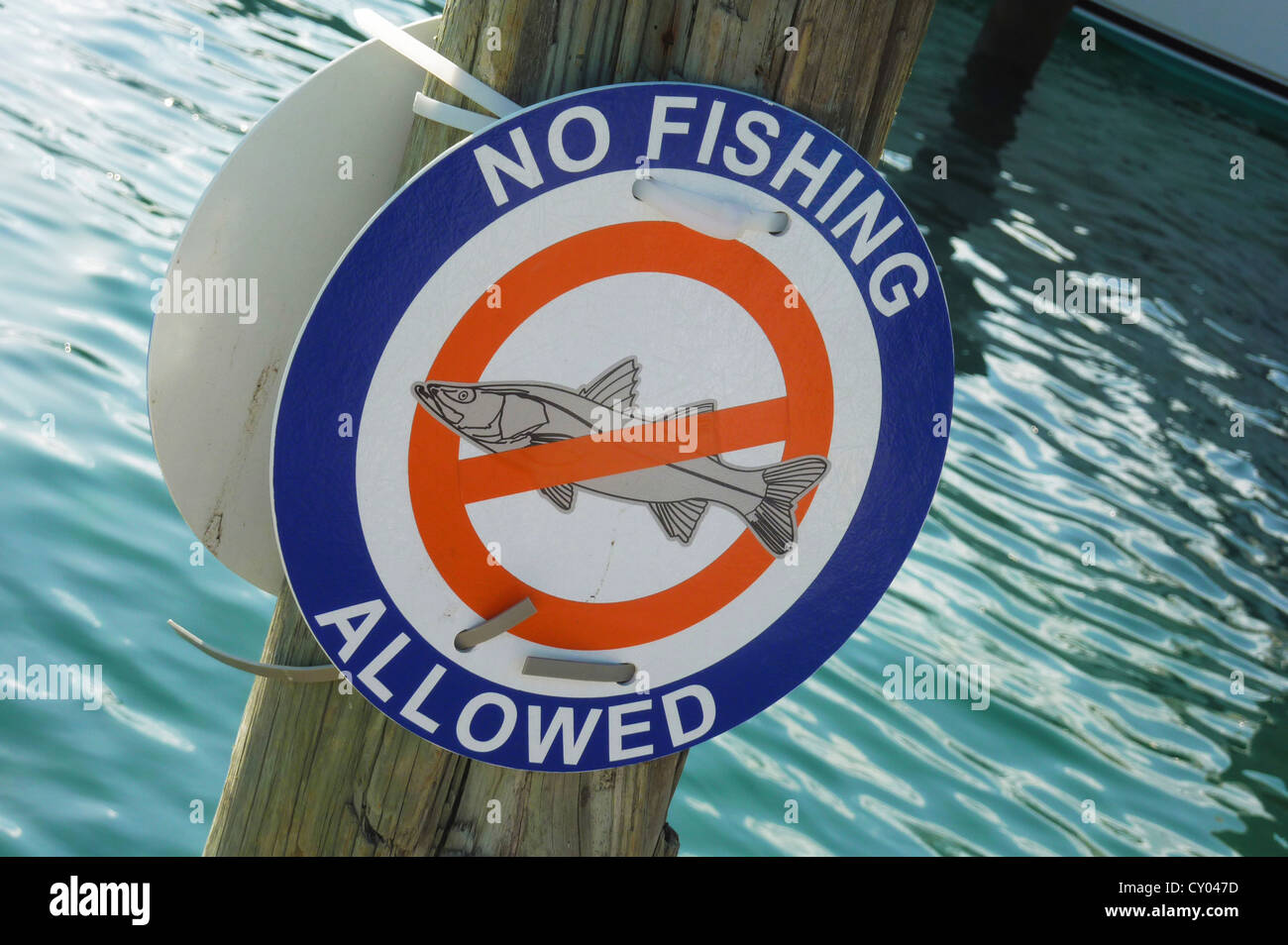 Sign, no fishing allowed, West Palm Beach, Florida, USA Stock Photo