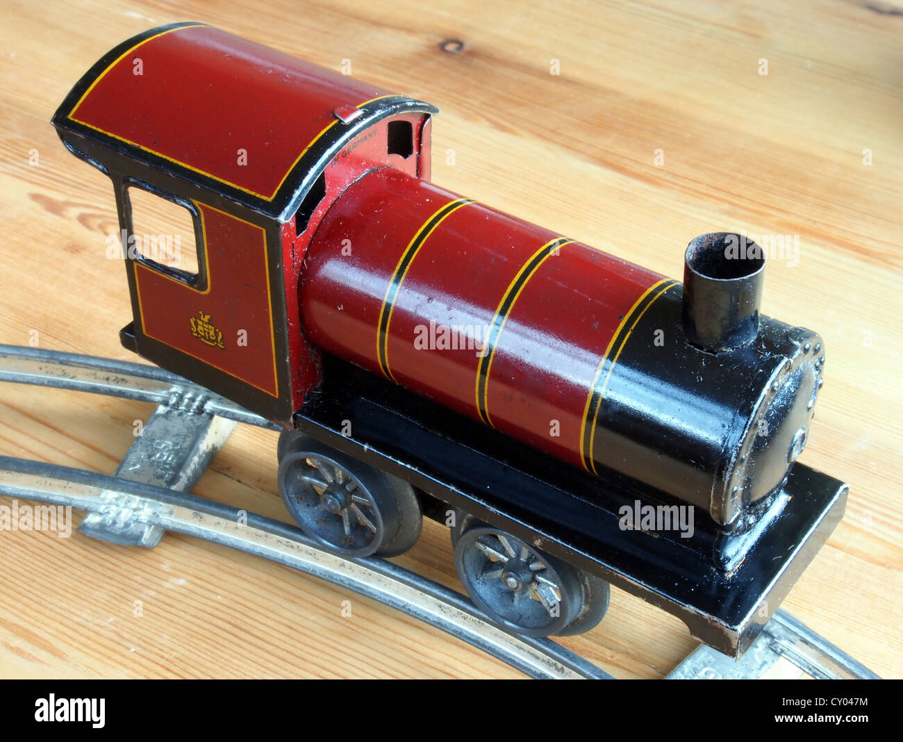 Made in Germany Tin clockwork toy train from around 1900 Stock Photo ...