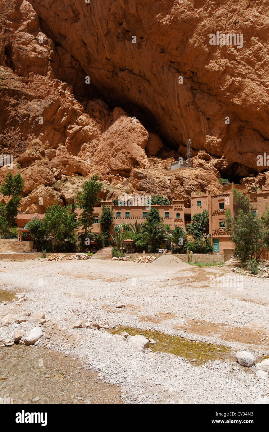 Hotel Yasmina at the Todra Gorge, Gorges du Todra, Tinerhir, Souss-Massa-Draâ, Morocco, Maghreb, North Africa, Africa Stock Photo