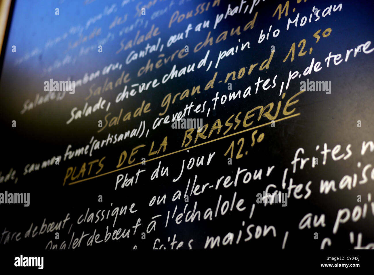 french menu board Stock Photo