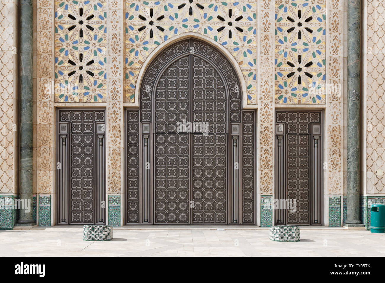 Entrance gate to the Hassan II Mosque, Casablanca, Grand Casablanca, Morocco, Maghreb, Africa Stock Photo