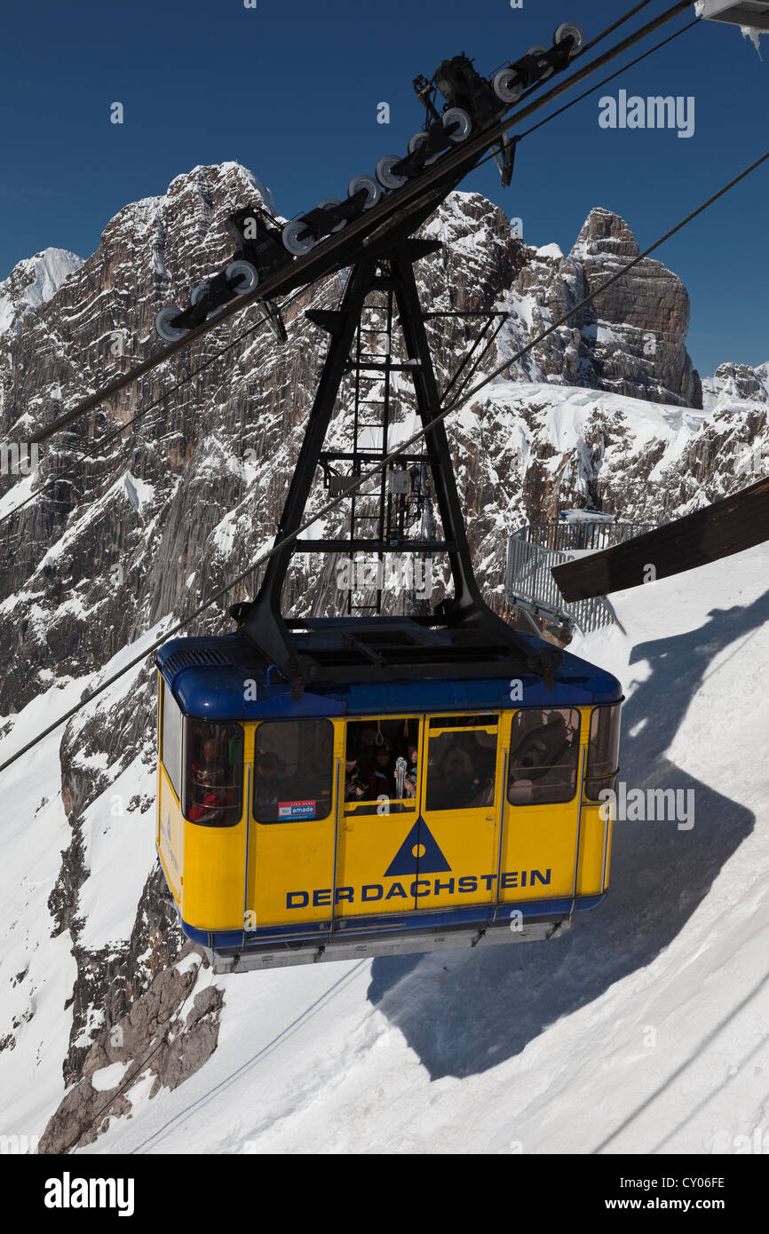 A gondel of the Dachstein cable car before the summit of the Dachstein Massif, Styria, Austria, Europe Stock Photo