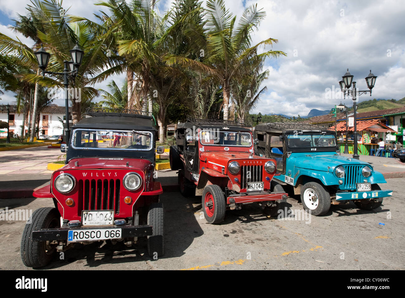 Willy Jeeps M38, taxis, historic vehicles, Salento, Colombia Stock Photo