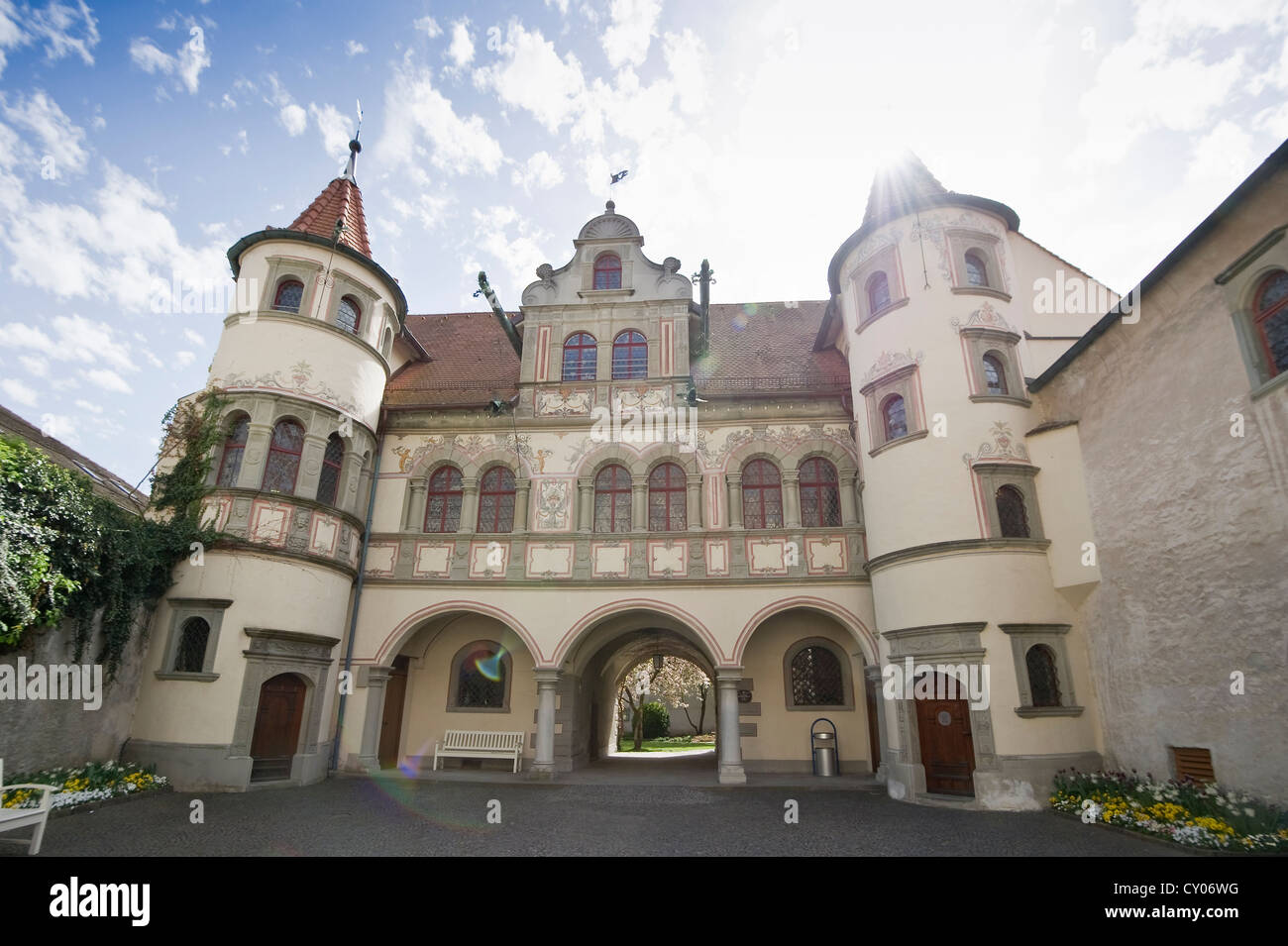 Court yard of the town hall, Konstanz, Constance, Baden-Wuerttemberg Stock Photo