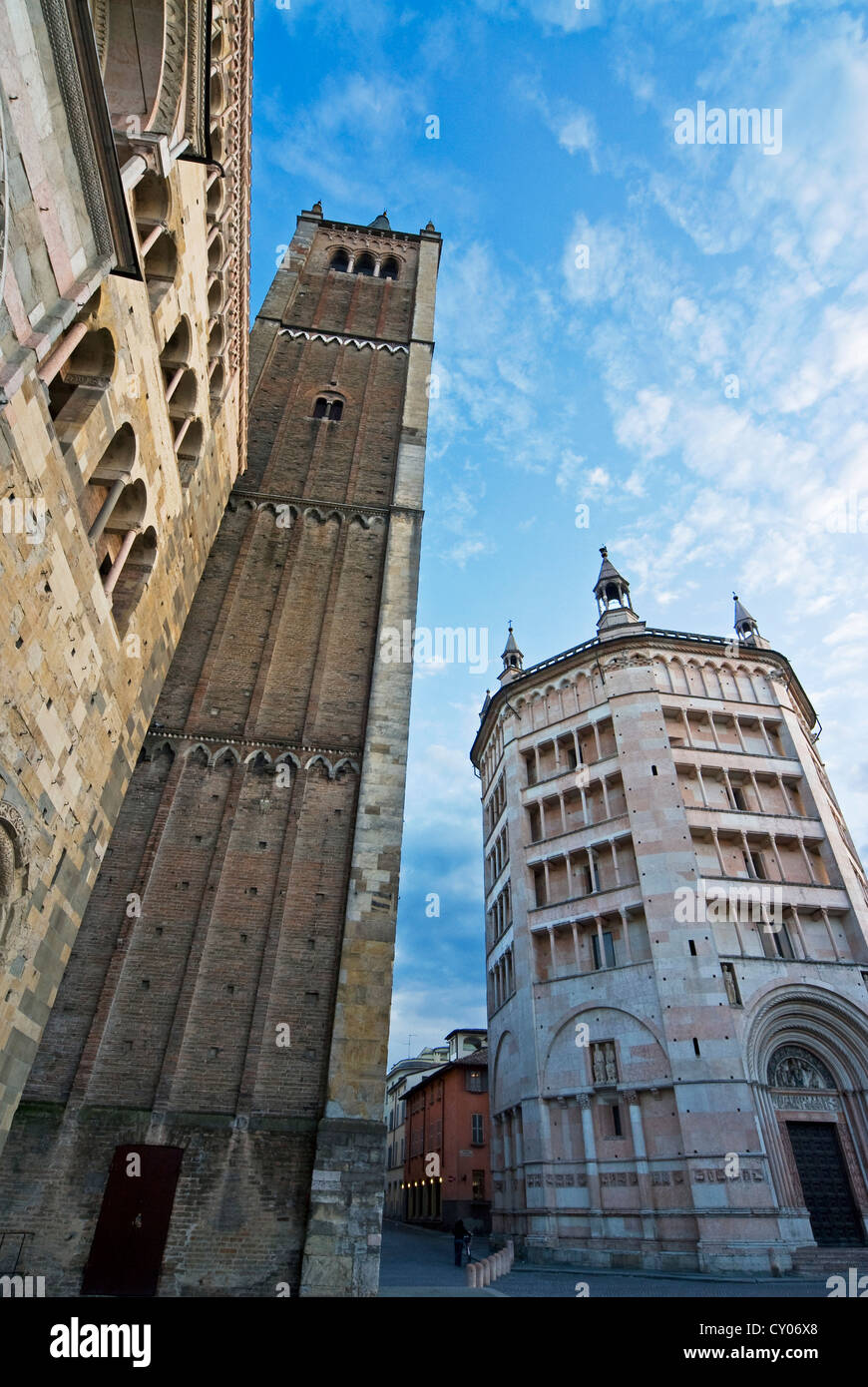 The cathedral and the baptistery, Parma, Emilia Romagna, Italy, Europe Stock Photo