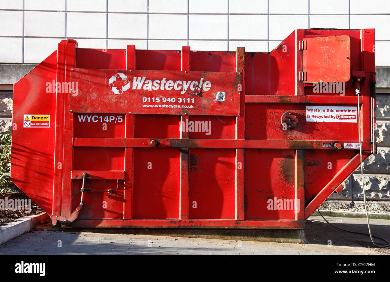 A Wastecycle skip. Stock Photo