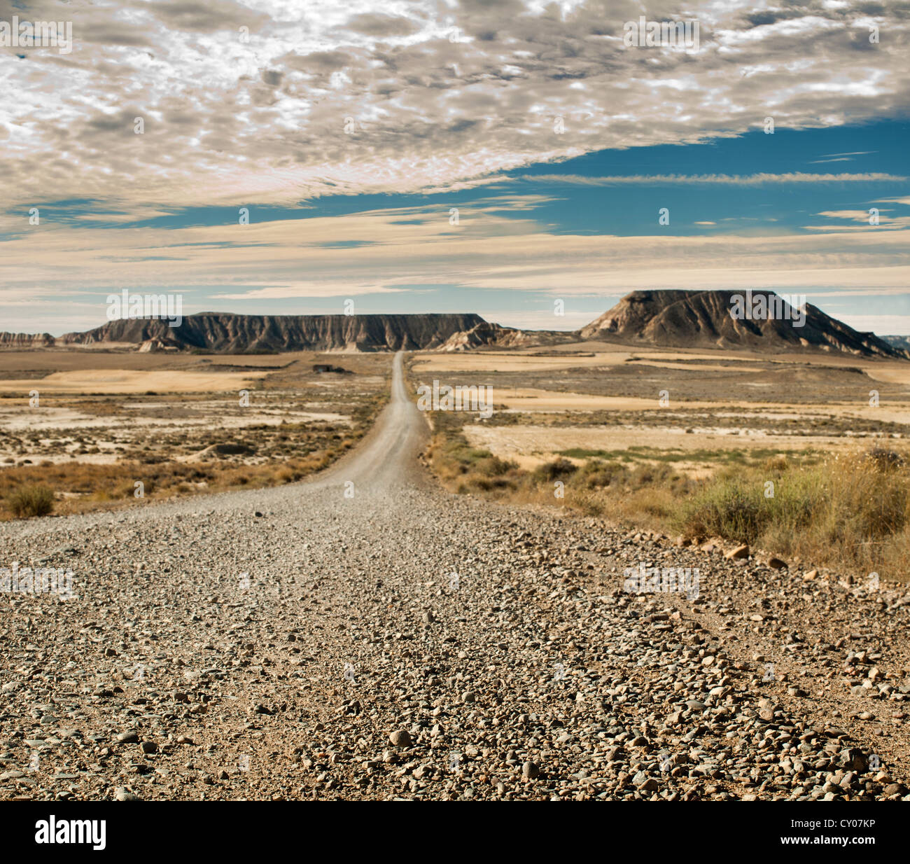 Wild west road landscape. Stock Photo