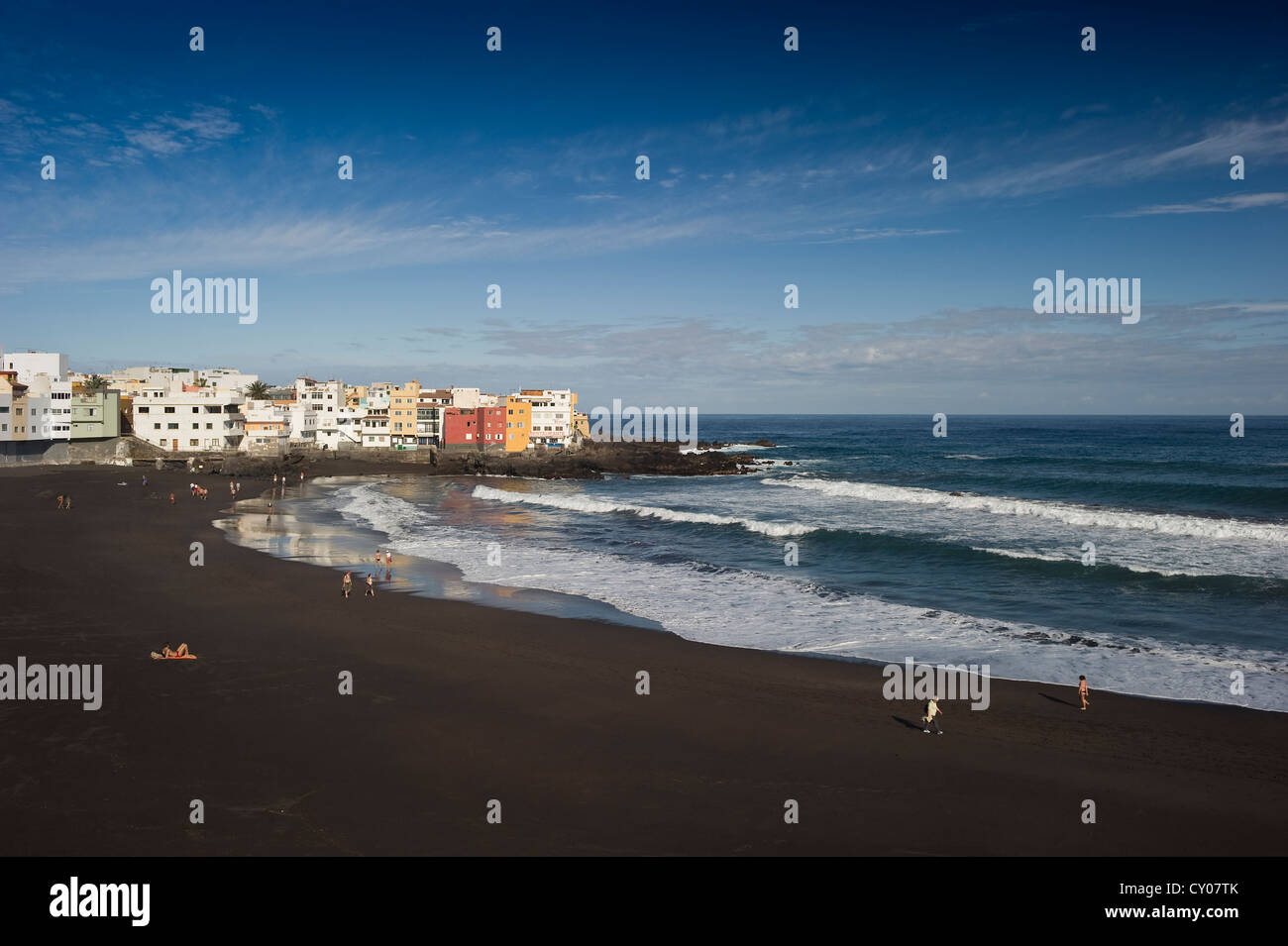 Beach of Playa Jardin, Punta Brava, Puerto de la Cruz, Tenerife, Canary Islands, Spain, Europe Stock Photo