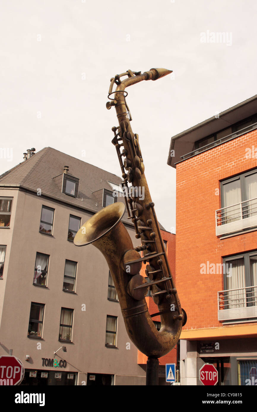 Saxophone sculpture Dinant Wallonia Belgium Stock Photo Alamy