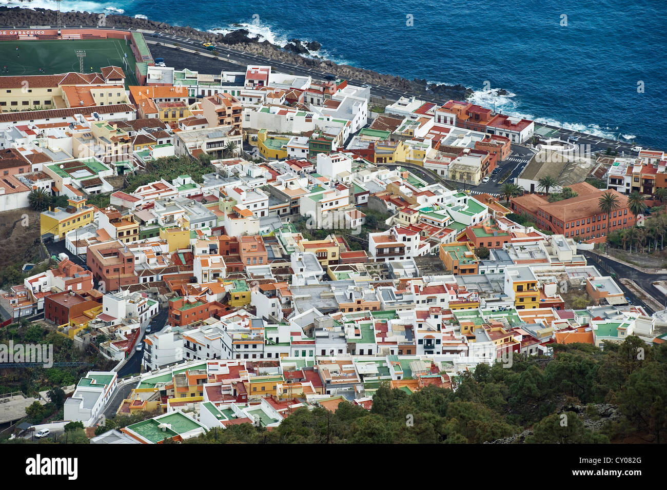 View of Garachico, Tenerife, Canary Islands, Spain, Europe Stock Photo