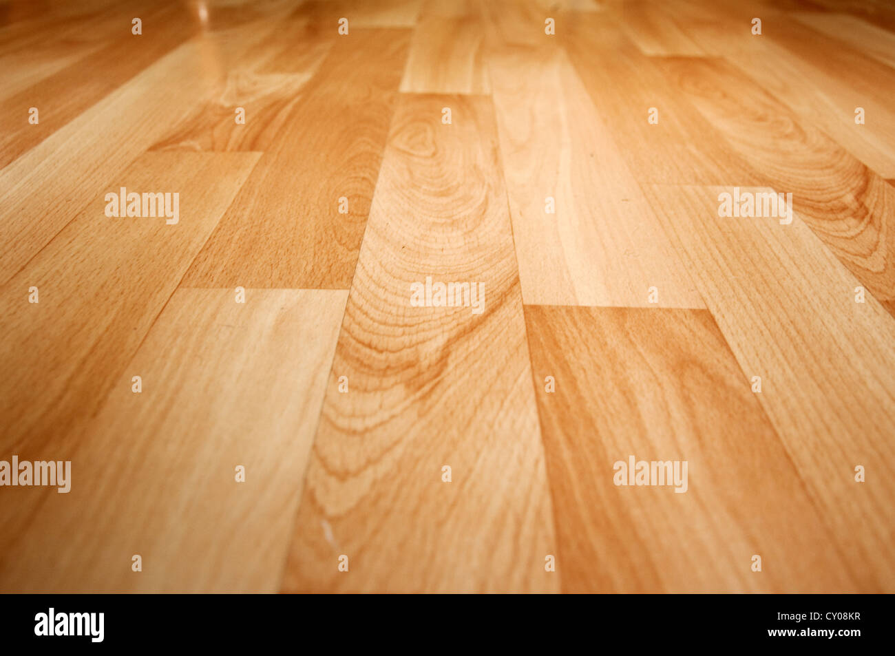 Close up detail of a beautiful wooden brown laminated floor Stock Photo