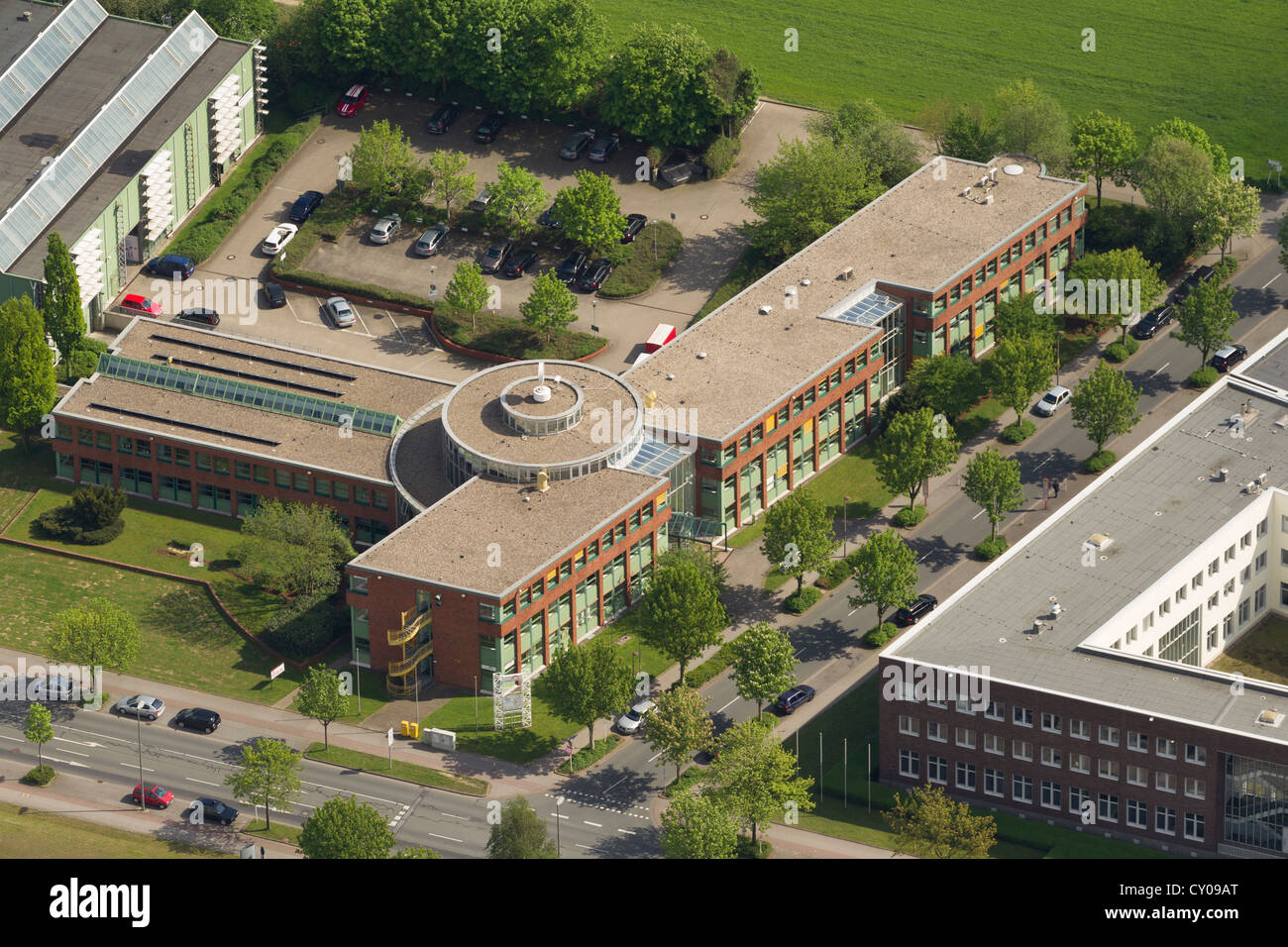 Aerial view, Dortmund TechnologiePark, University of Dortmund, Dortmund, Ruhr area, North Rhine-Westphalia Stock Photo