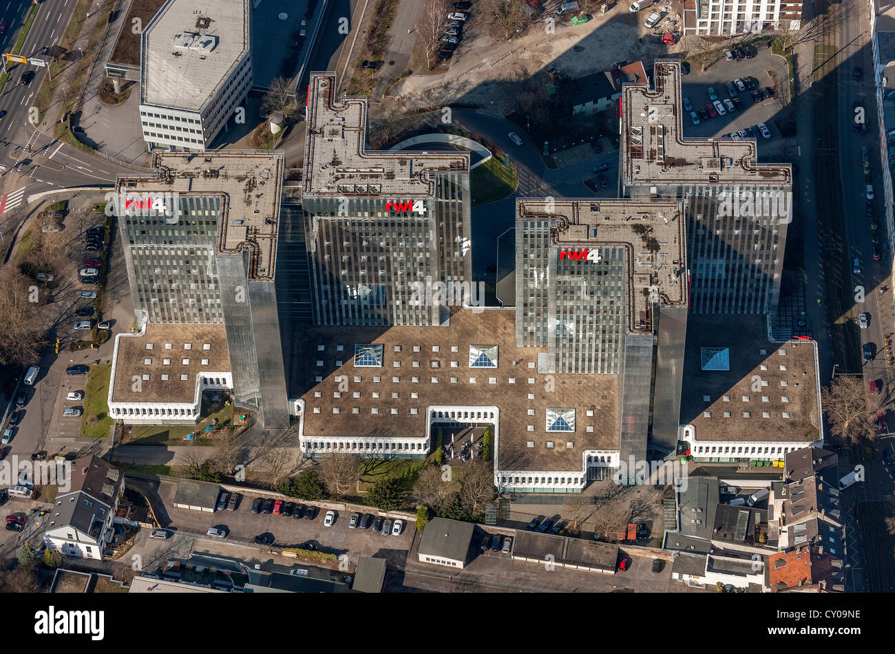 Aerial view, RWI 4, Duesseldorf, Rhineland region, North Rhine-Westphalia Stock Photo