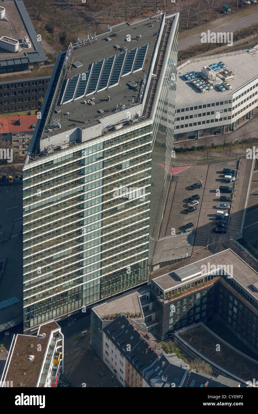 Aerial view, Stadttor office tower, Duesseldorf, Rhineland region, North Rhine-Westphalia Stock Photo