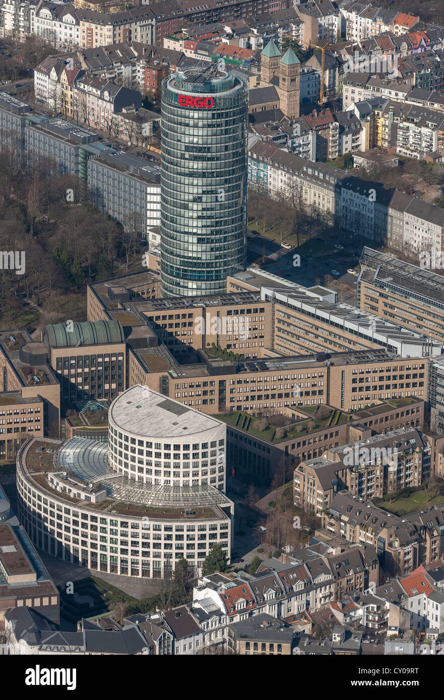 Aerial view, headquarters of the ERGO Insurance Group AG, Duesseldorf ...