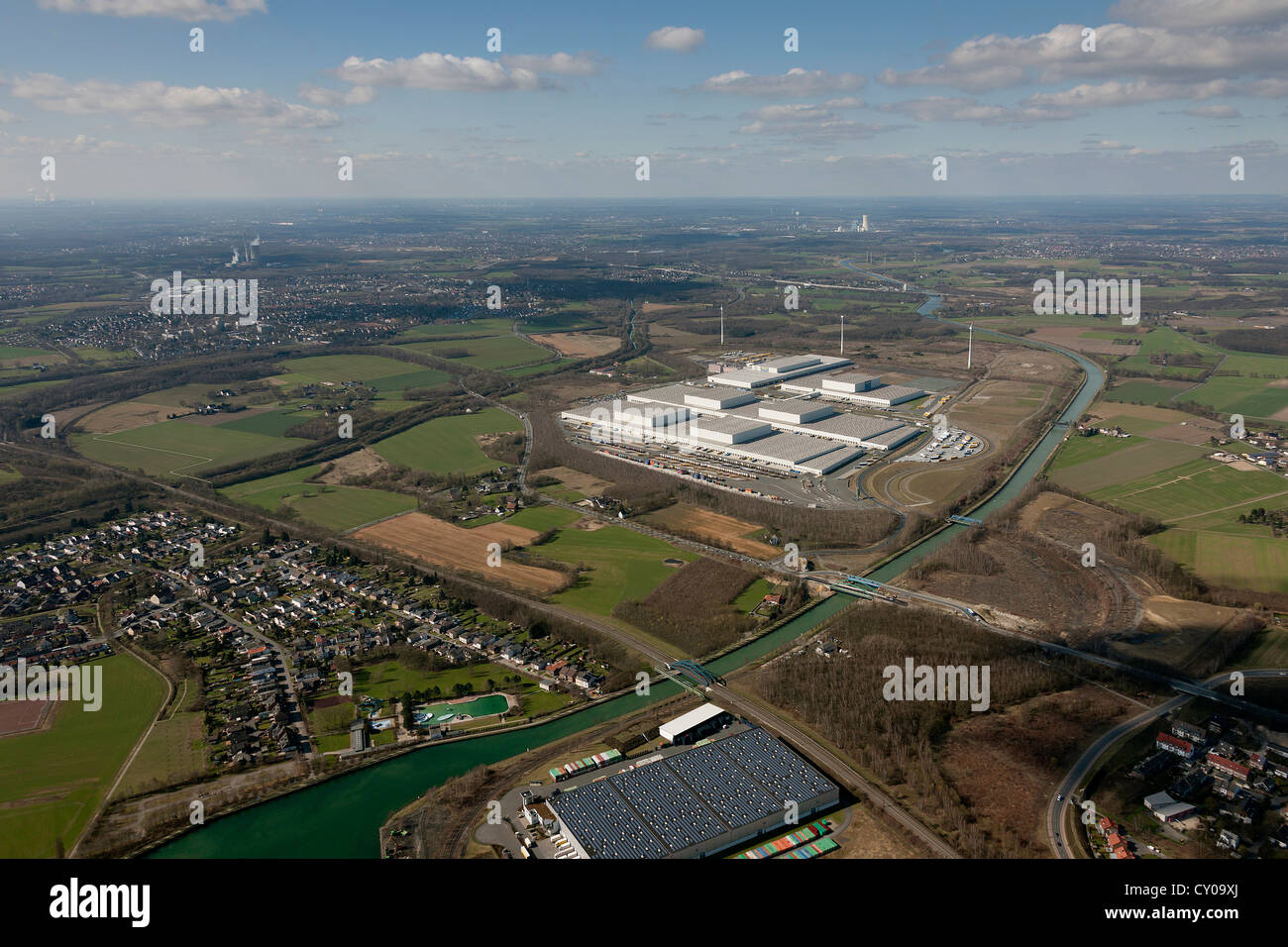 Aerial view, IKEA distribution center, Ellinghausen, European