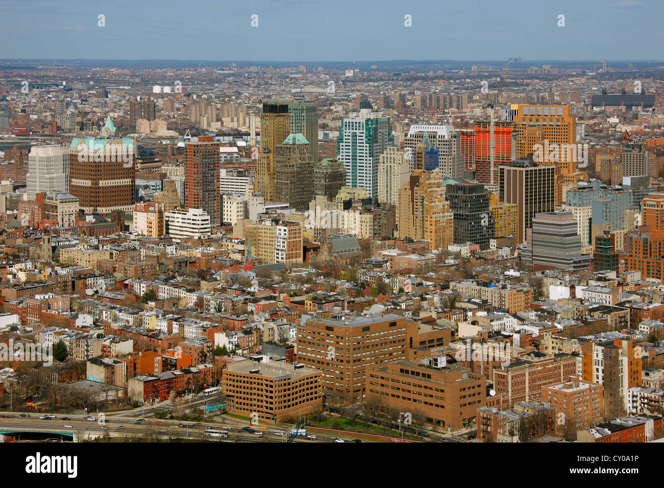 Aerial view, sightseeing flight, Brooklyn, New York City, New York, United States, North America Stock Photo