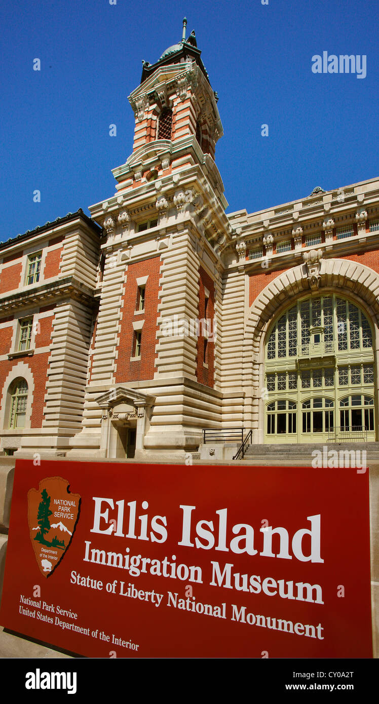 Entrance, Immigration Museum, Ellis Island, New York City, New York, United States, North America Stock Photo