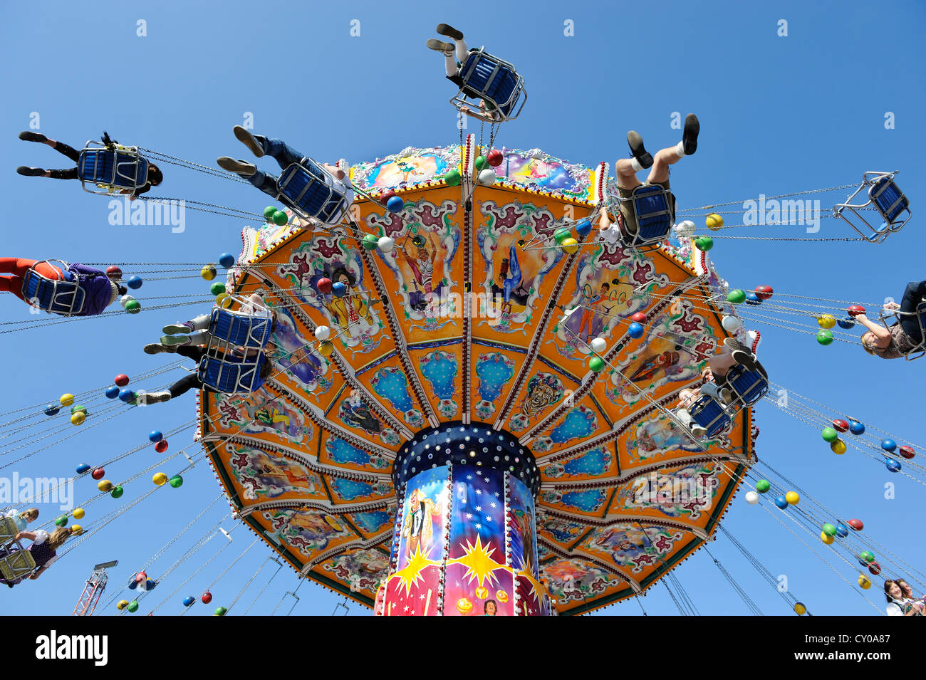 Swing carousel, chairoplane, Oktoberfest, Munich, Upper Bavaria, Bavaria Stock Photo