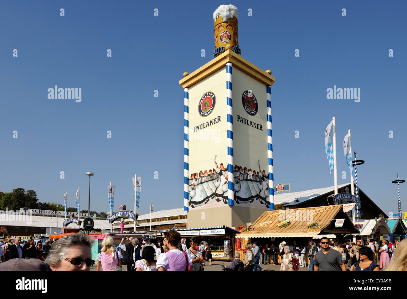 Paulaner beer hall, Oktoberfest, Munich, Bavaria Stock Photo