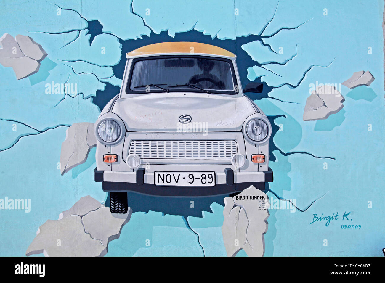 Test the Best, Birgit Kinder, remainder of the Berlin Wall, East Side Gallery, Berlin Stock Photo