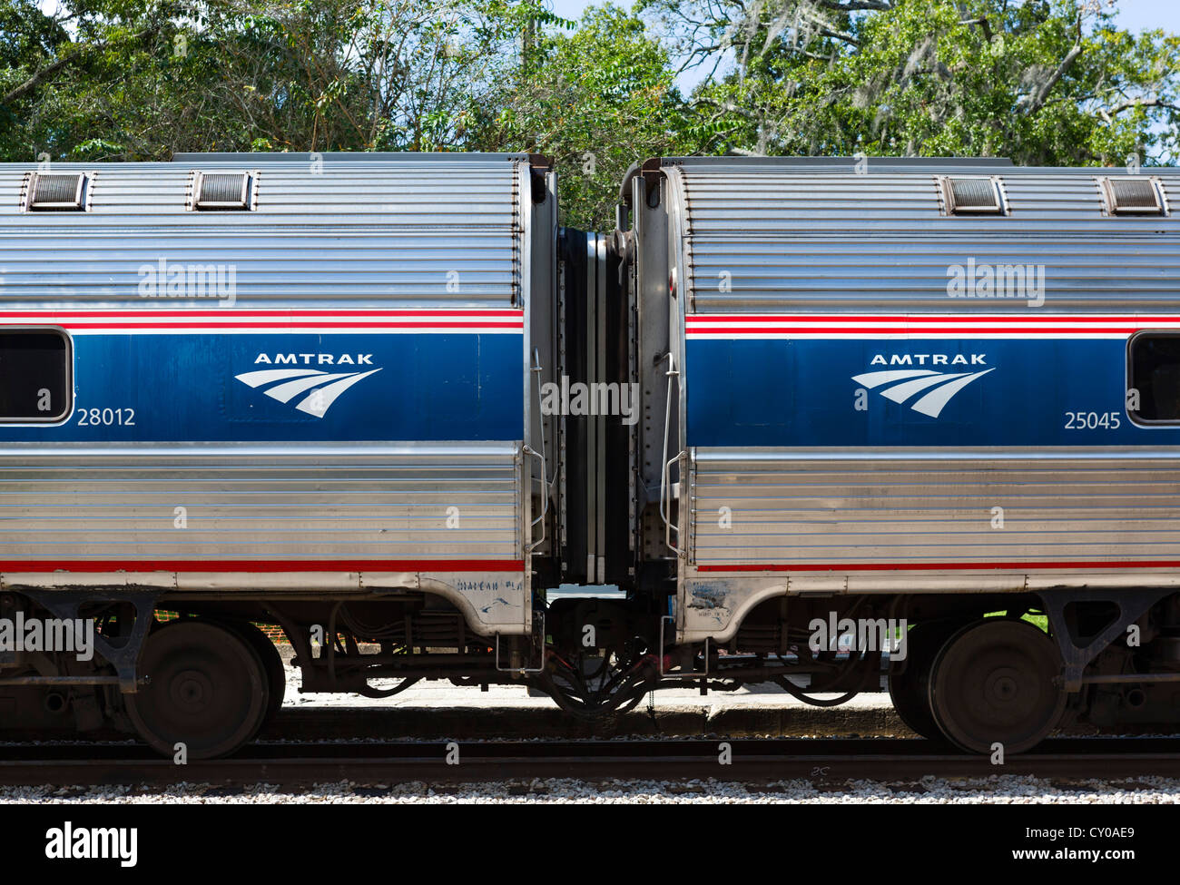 Amtrak passenger rail coaches, Florida, USA Stock Photo Alamy