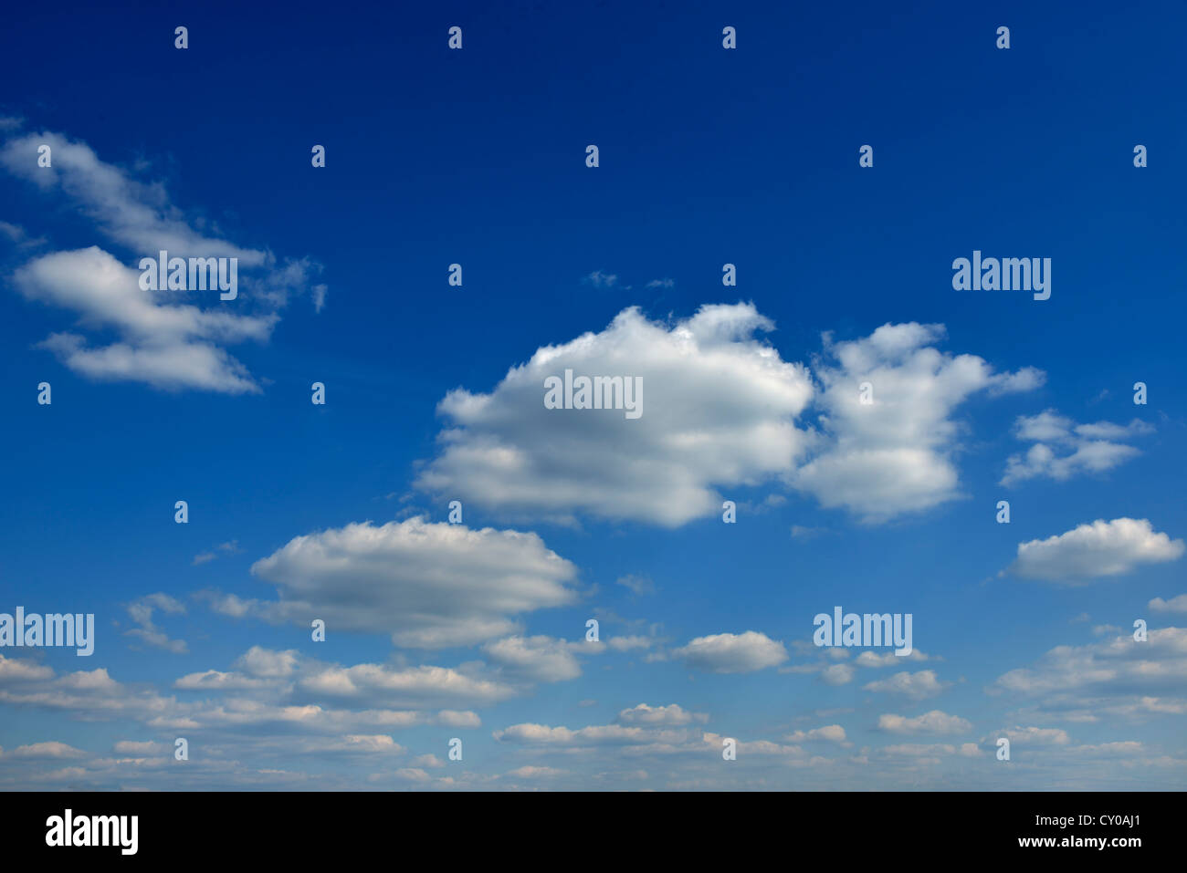 Blue sky with cumulus clouds Stock Photo