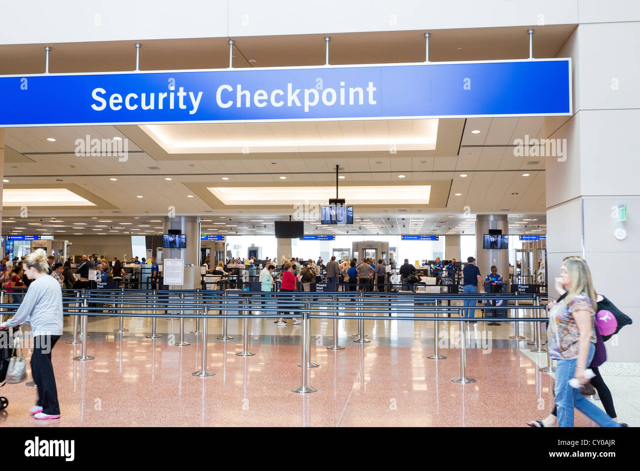 Security checkpoint at the airport Stock Photo