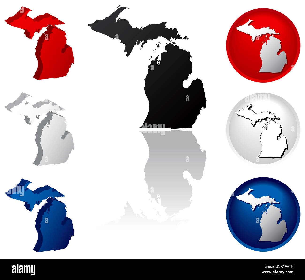 Michigan state outline map hi-res stock photography and images - Alamy