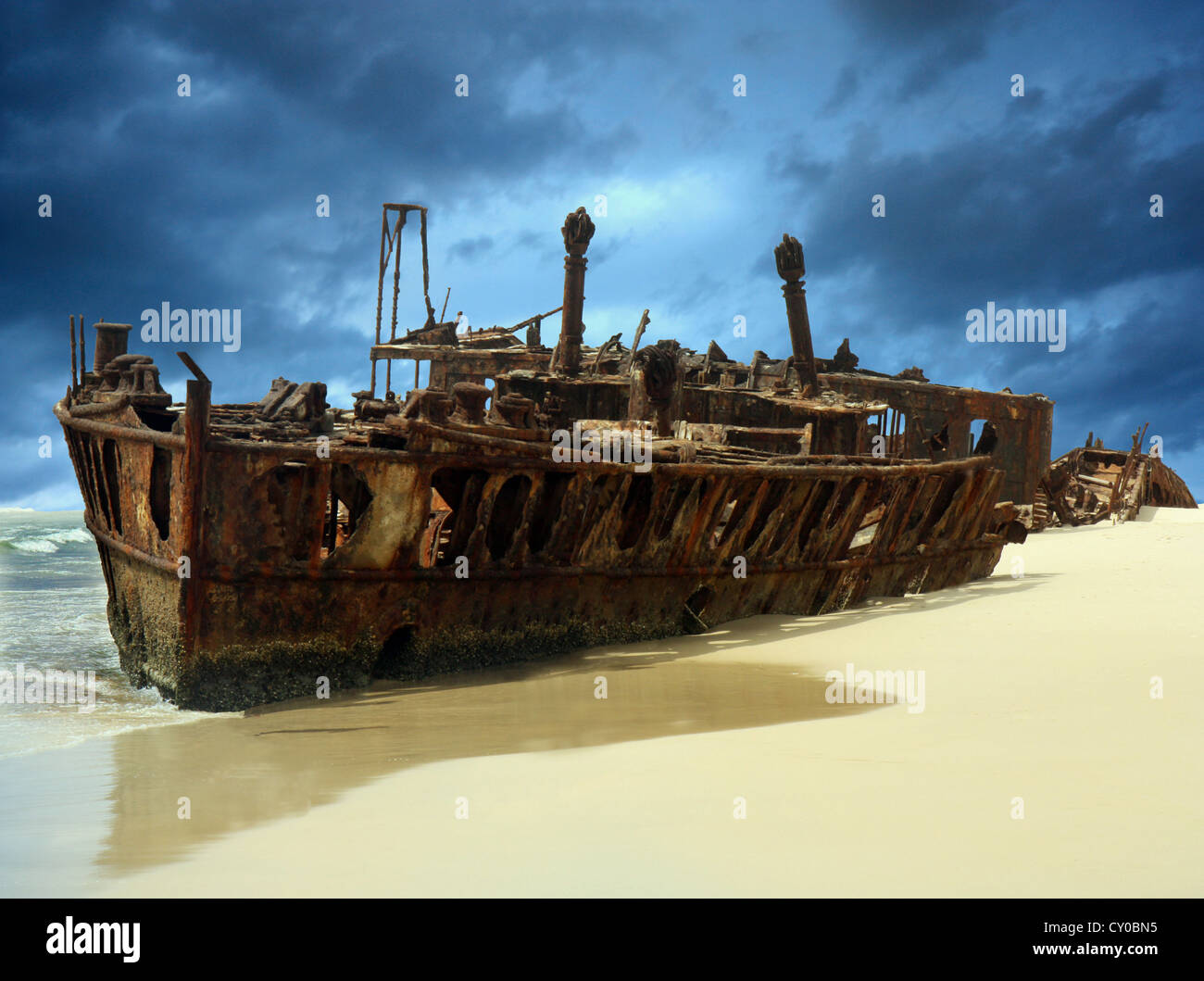 shipwreck of the meheno on Fraser Island Stock Photo