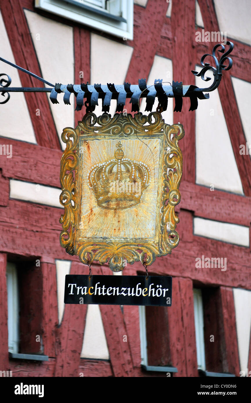 Former Zur Golden Krone inn sign, today a shop selling traditional ...