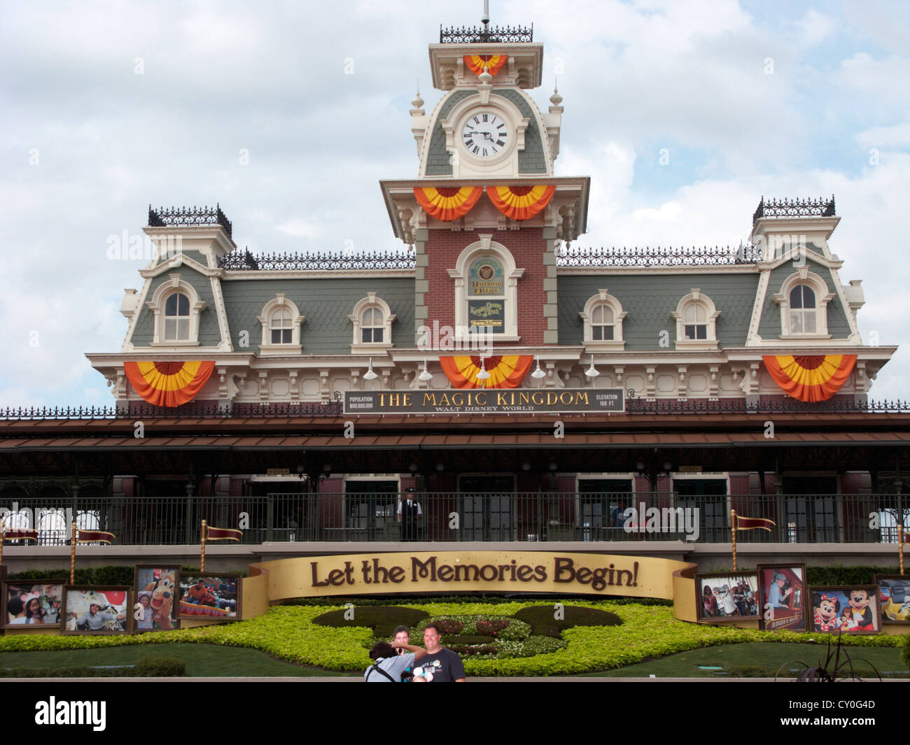 railroad station at the entrance to the magic kingdom walt disney world florida usa Stock Photo