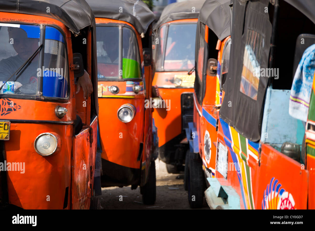 Tuk Tuk Taxi in Jakarta, Indonesia Stock Photo