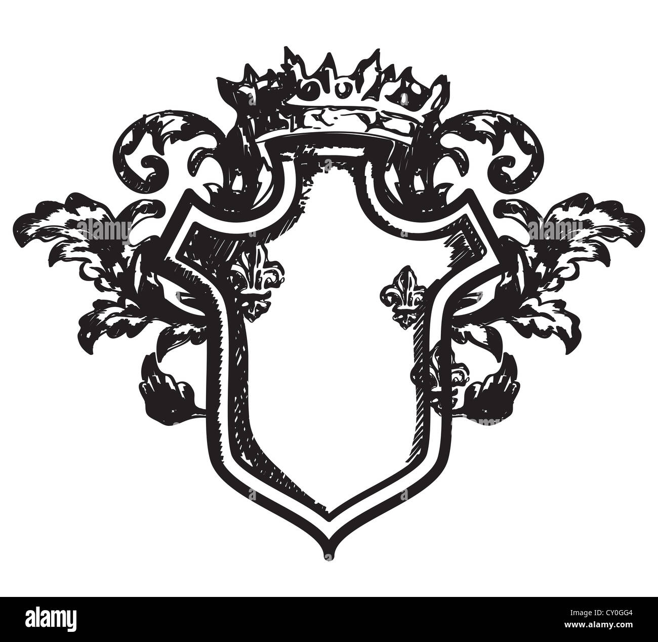 Drawing heraldic coat of arms Stock Photo Alamy