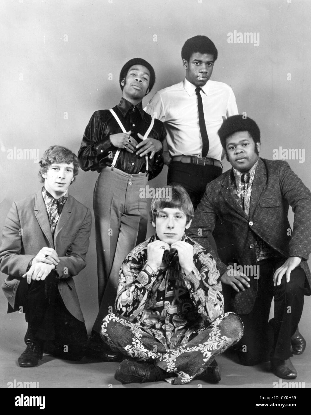 THE EQUALS Promotional photo of UK pop group in 1967. See Description below for names. Stock Photo