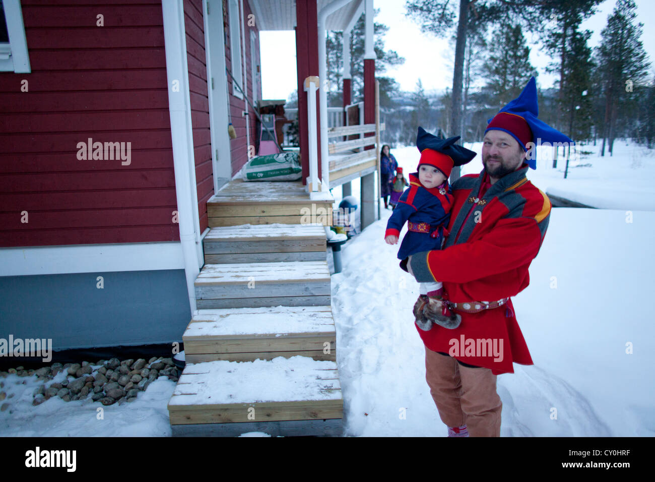 sami people in the north of Finland Stock Photo
