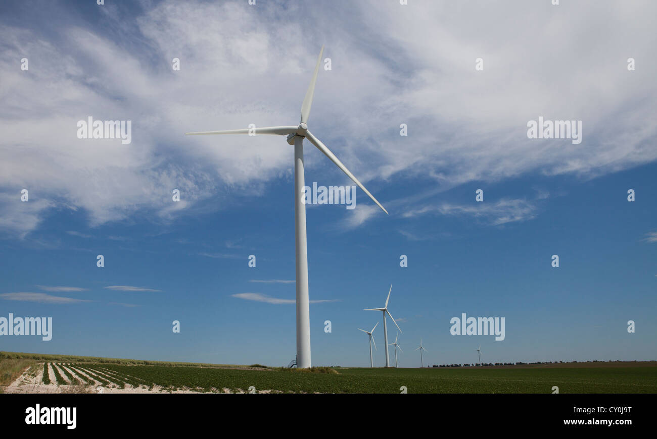windmills in France Stock Photo