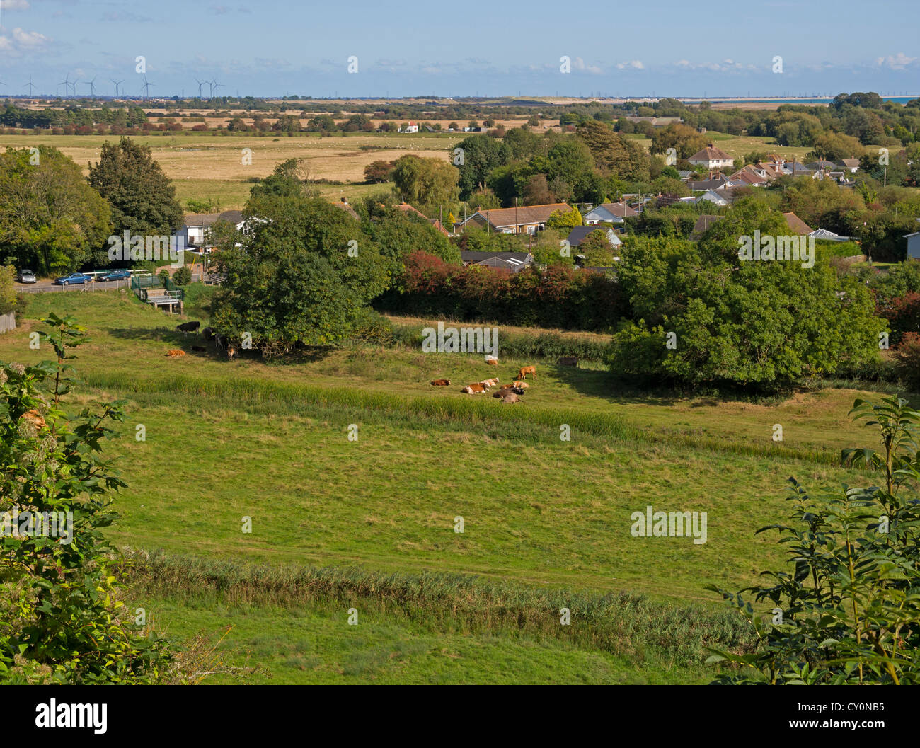 Winchelsea Levels, part of Romney Marsh, East Sussex. Stock Photo
