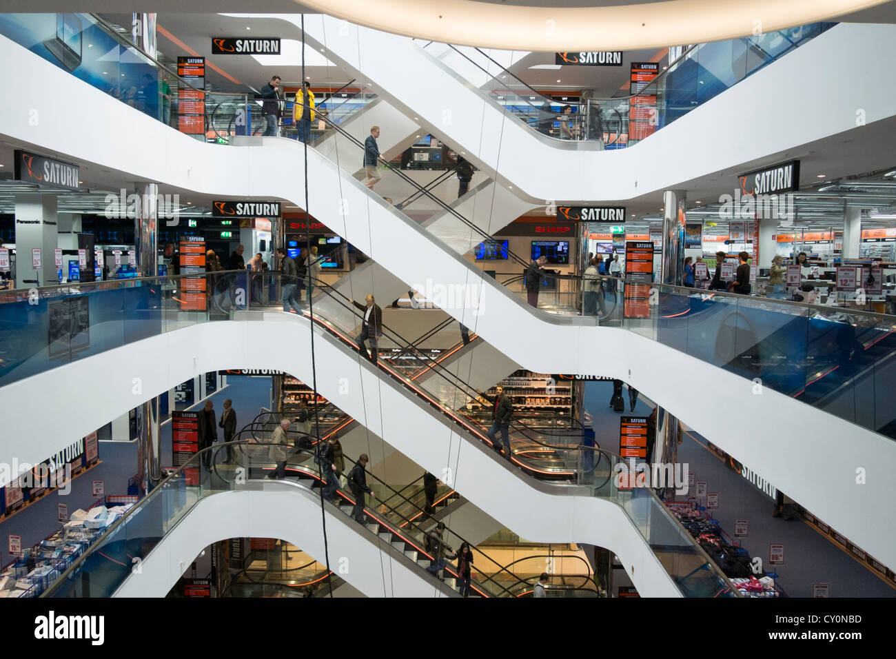 Modern Sevens shopping mall on upmarket Konigsallee in Dusseldorf Germany Stock Photo