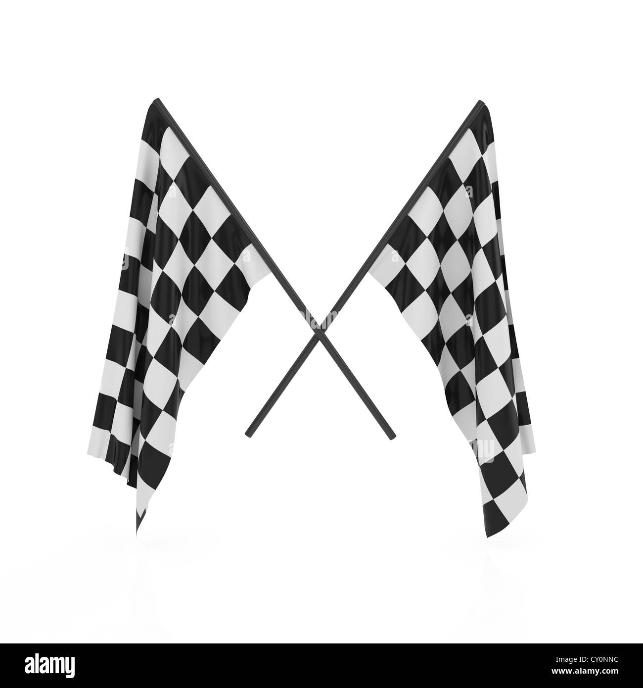 3d render of checker flags isolated on white background  Stock Photo