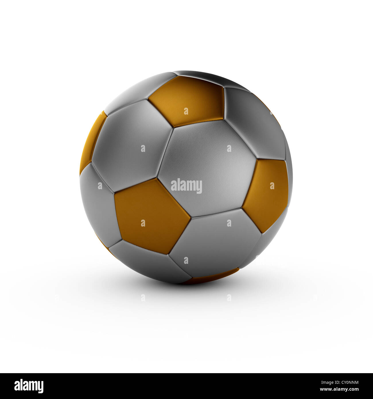 3d render of gold soccer ball isolated on white background Stock Photo ...